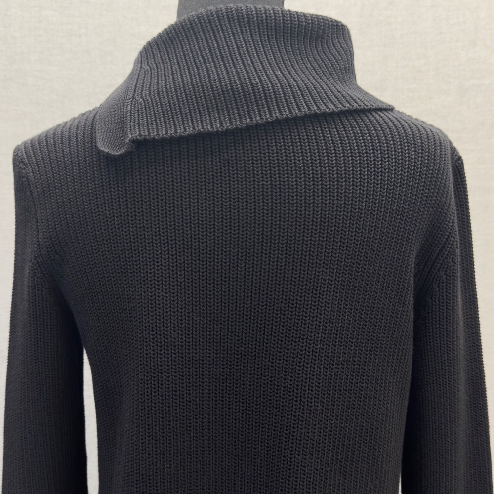 Talbots Black Cowl Neck‎ Ribbed Chevron Knit Sweater Women's Size XS - Picture 5 of 10